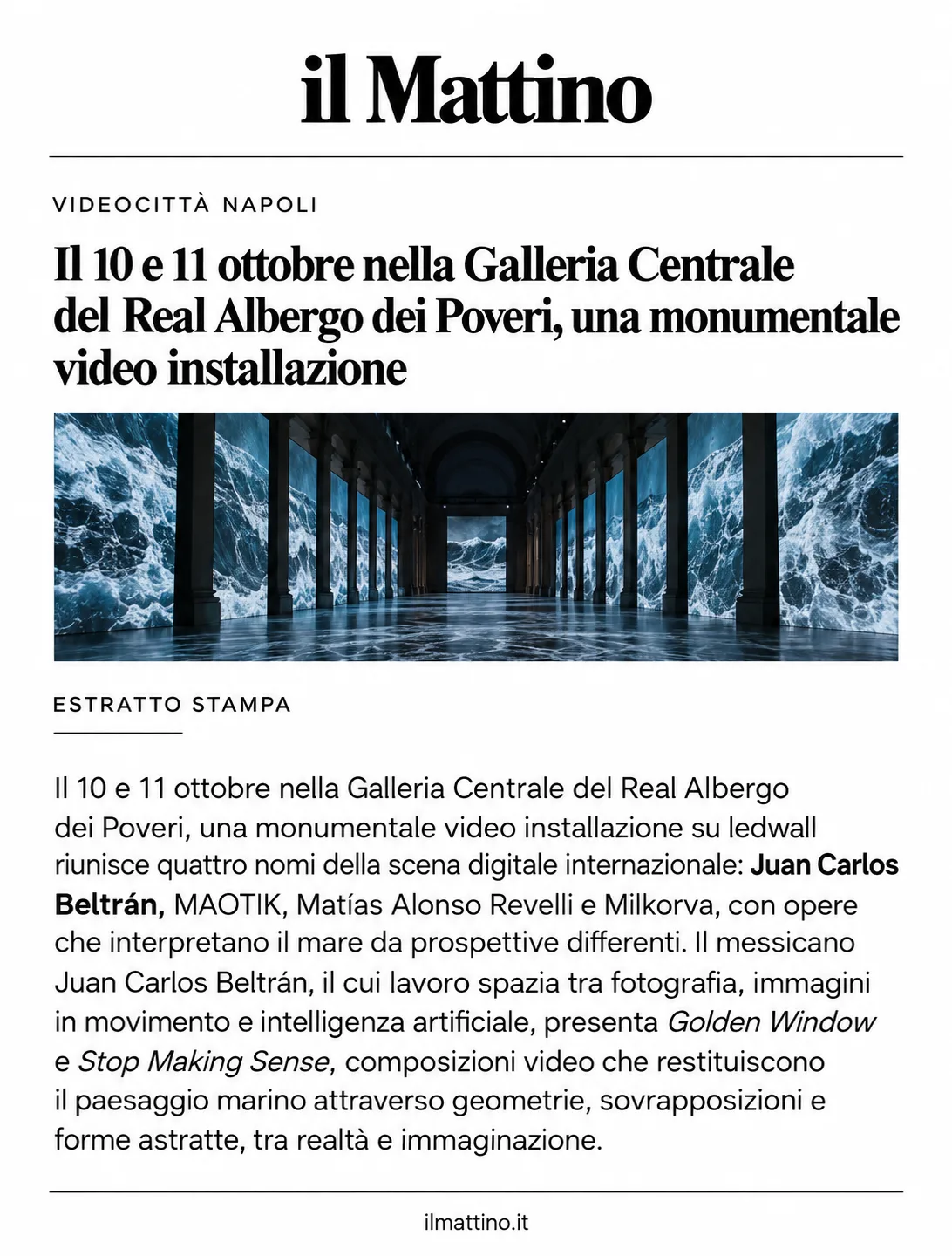 Il Mattino — Videocittà Napoli press clipping